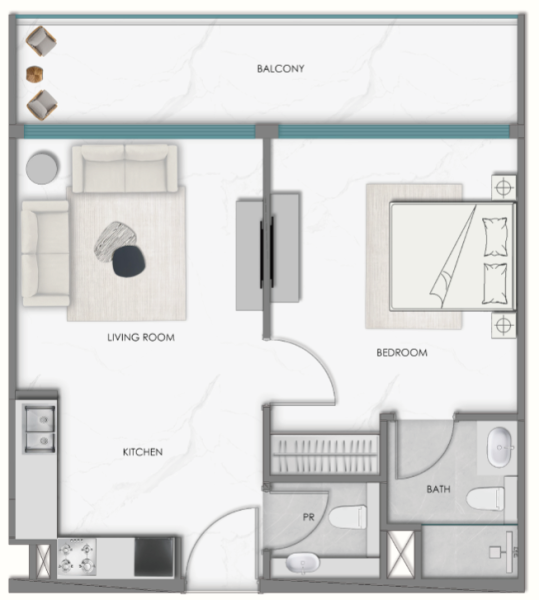 SAMANA Hills South - 1BHK - Type 3