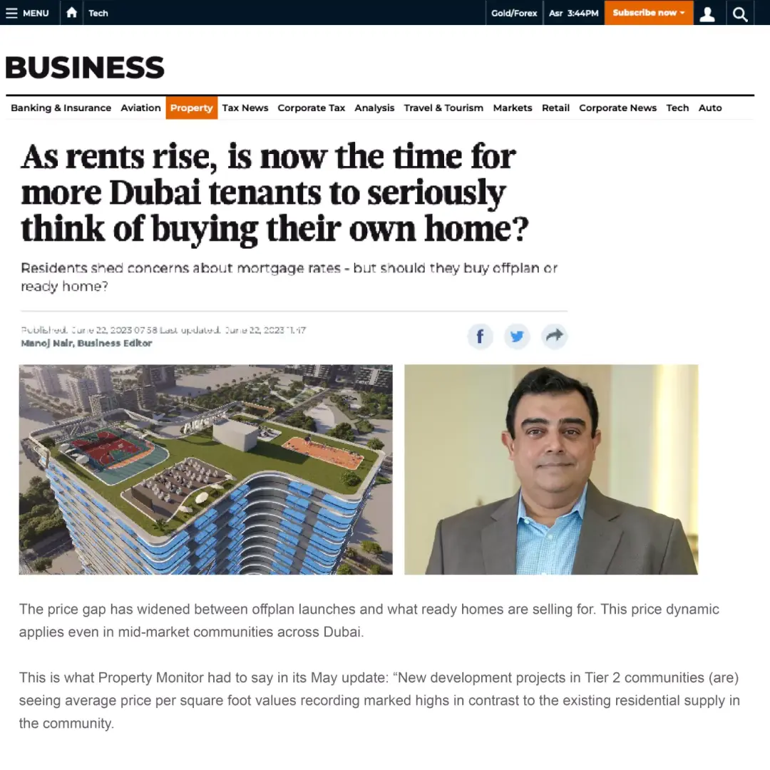 As rents rise, is now the time for more Dubai tenants to seriously think of buying their own home?