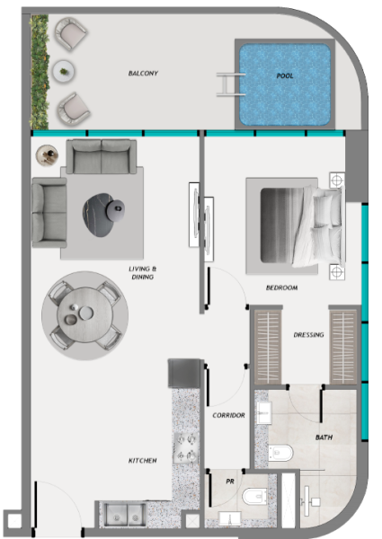 SAMANA Resorts - 1 BHK with pool