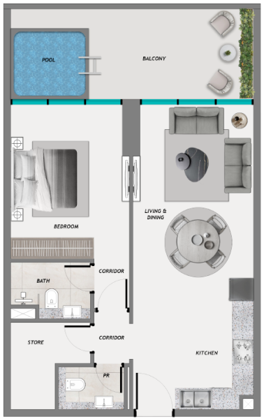 SAMANA Resorts - 1 BHK with store & pool