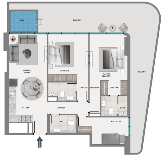 SAMANA Resorts - TWO BEDROOM WITH POOL